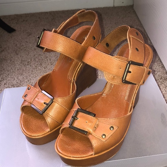 Via Spiga brown wedge sandals - Picture 1 of 4
